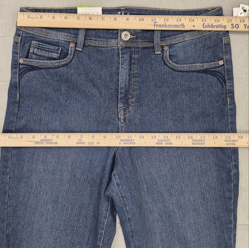 Style & Co Core jeans women's 12 Long dark wash rail straight stretchy high rise - Picture 4 of 16